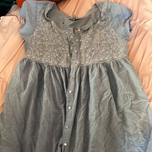 3 for $12 Light Blue Button Up Dress